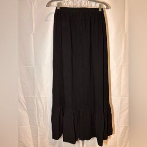 Lulu's Classic Black Button-Down Maxi Skirt